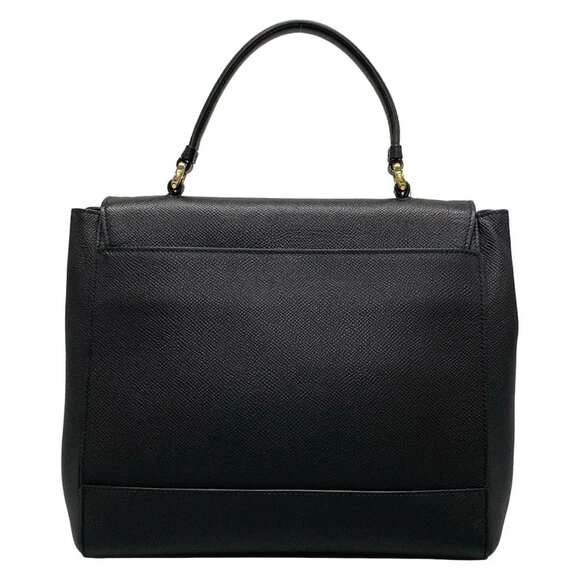 Auth Salvatore Ferragamo Vara 218375 Black Leather Handbag - Picture 2 of 16